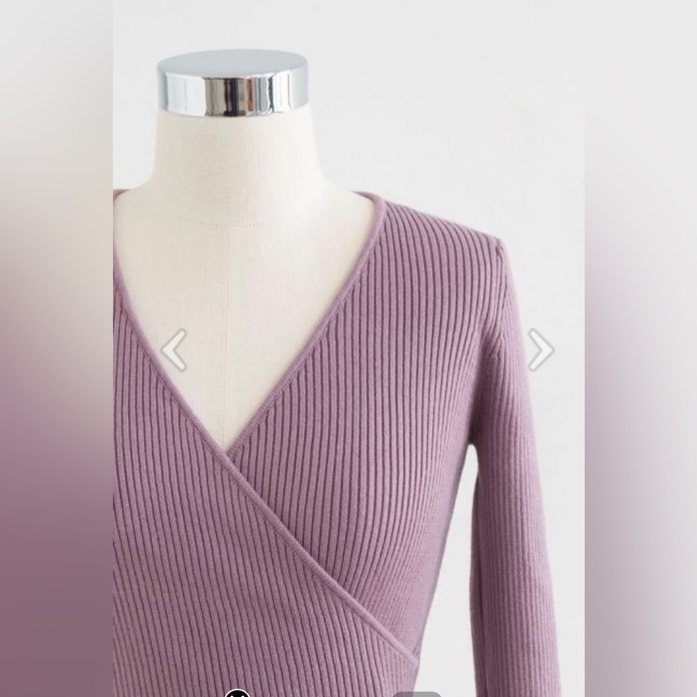 Chicwish Lilac Wrap Sweater & Floral Inky Tulle Midi Skirt Set Size M/L - Picture 7 of 16